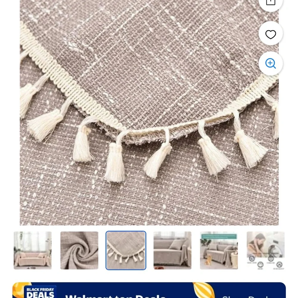 Elegant light pink Sofa Cover with Tassels